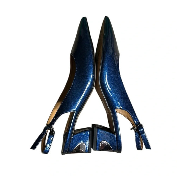 NIB J.Renee shoes,women Slingback,Shayenne NavyPearl,chunky heel,glam,prom,shine - Picture 11 of 14